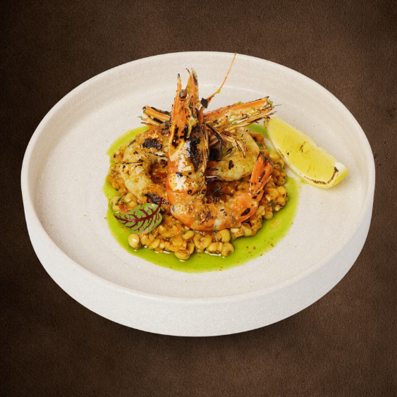 Grilled Tiger Prawns,  Herb Garlic Butter